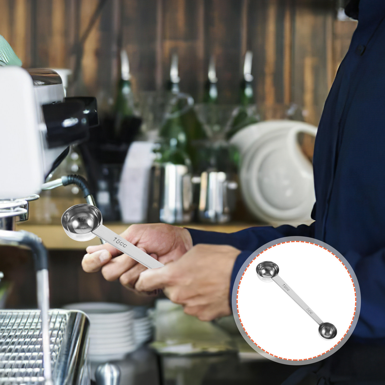 Coffee Leaves Tea - Premium Stainless Steel Measuring Scoop Double
