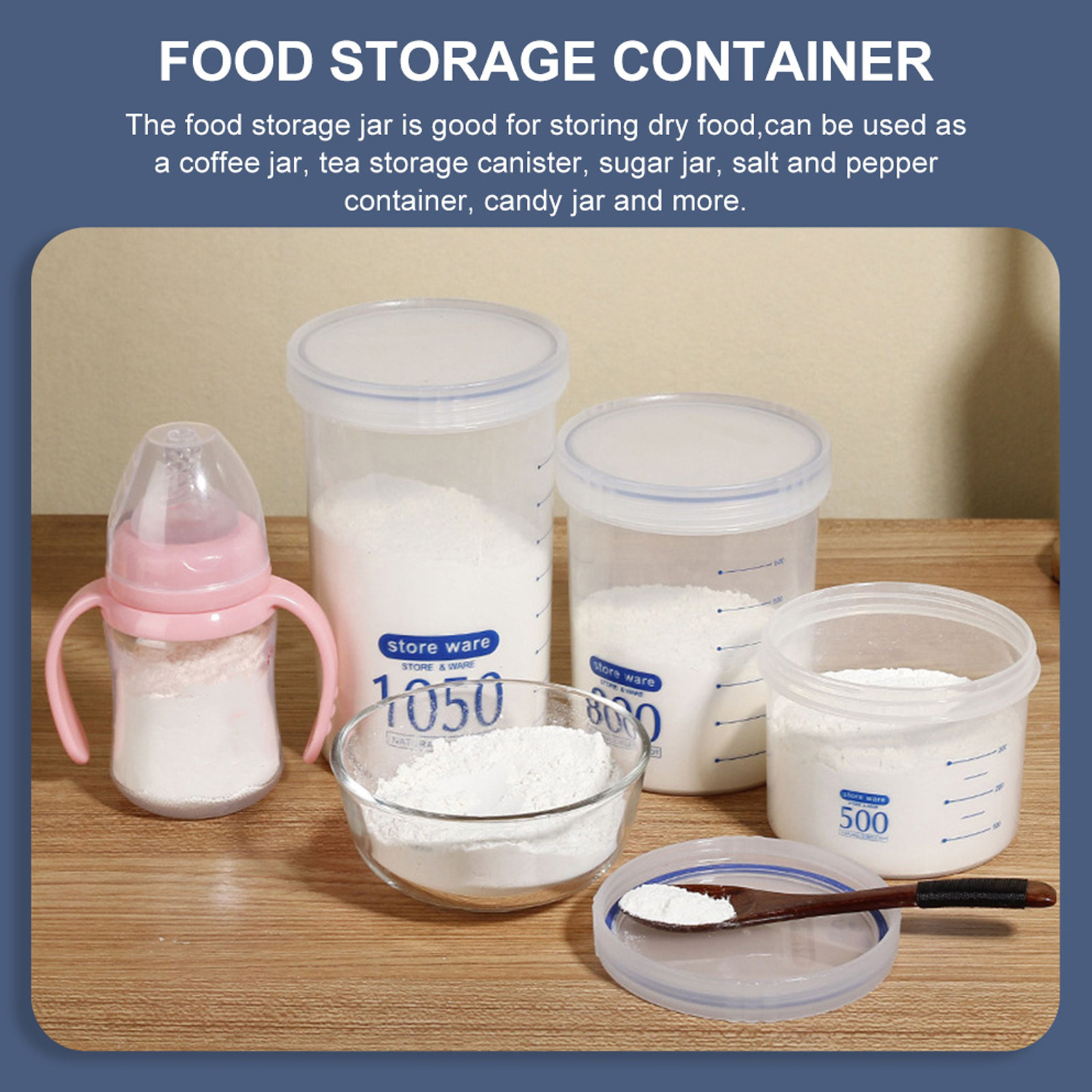 Coffee Tea Containers - 2Pcs Premium Airtight Food Storage Jars