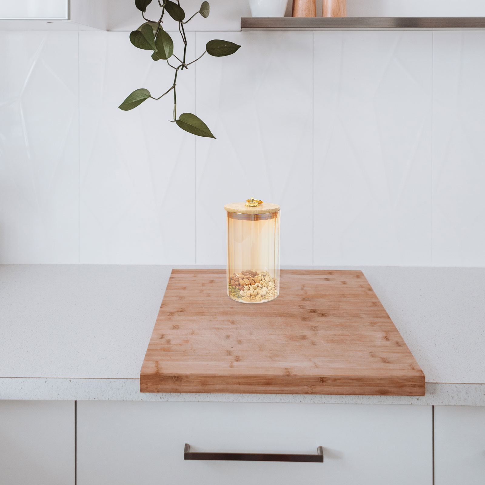 Coffee Tea Containers - 3Pcs Airtight Glass Storage Jars with