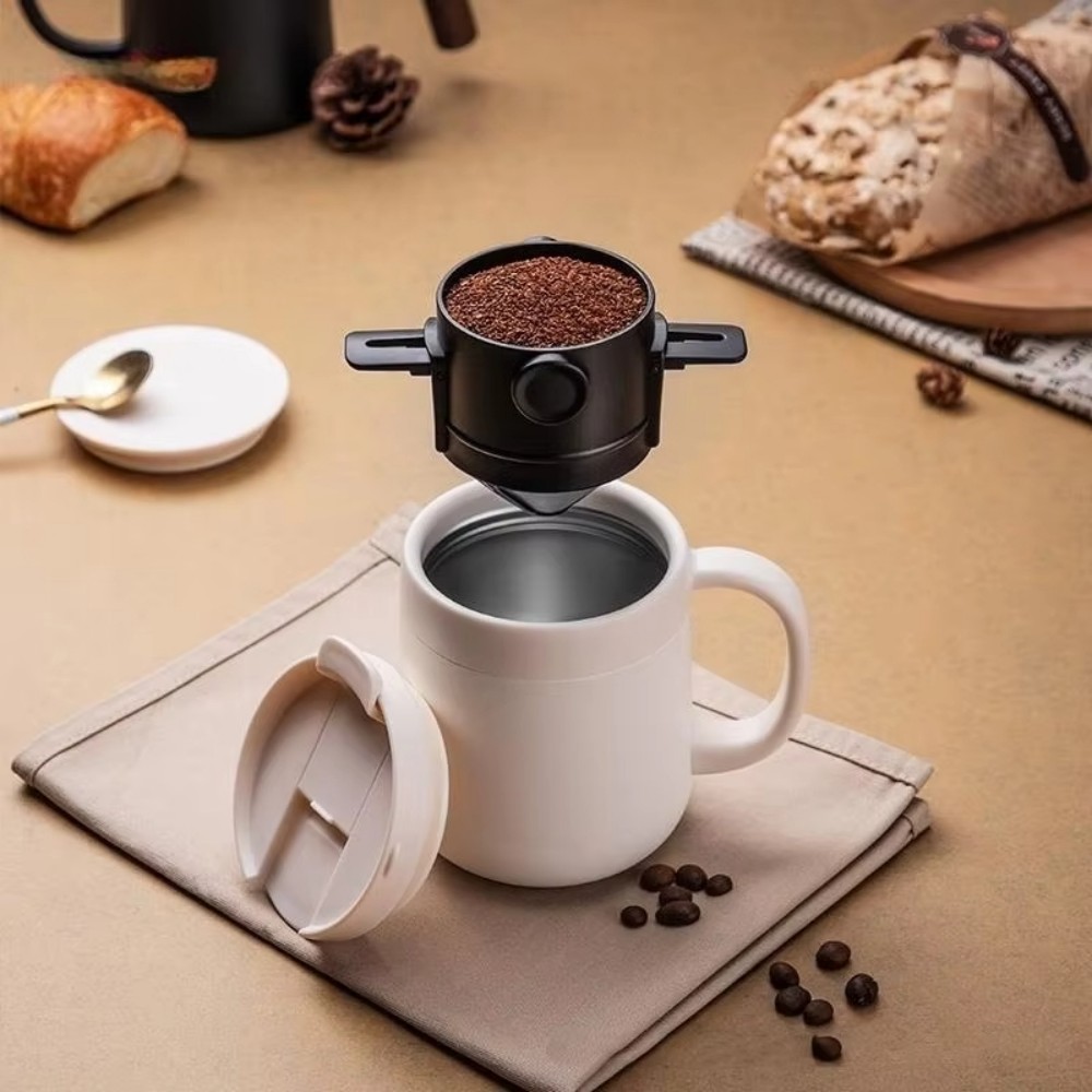Coffee Tea Paper Cups - Portable Coffee Filter Cup Foldable Reusable