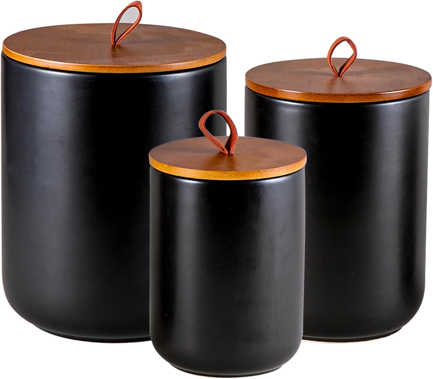 Coffee Tea Jars - Ceramic Canister Set (30 oz, 48