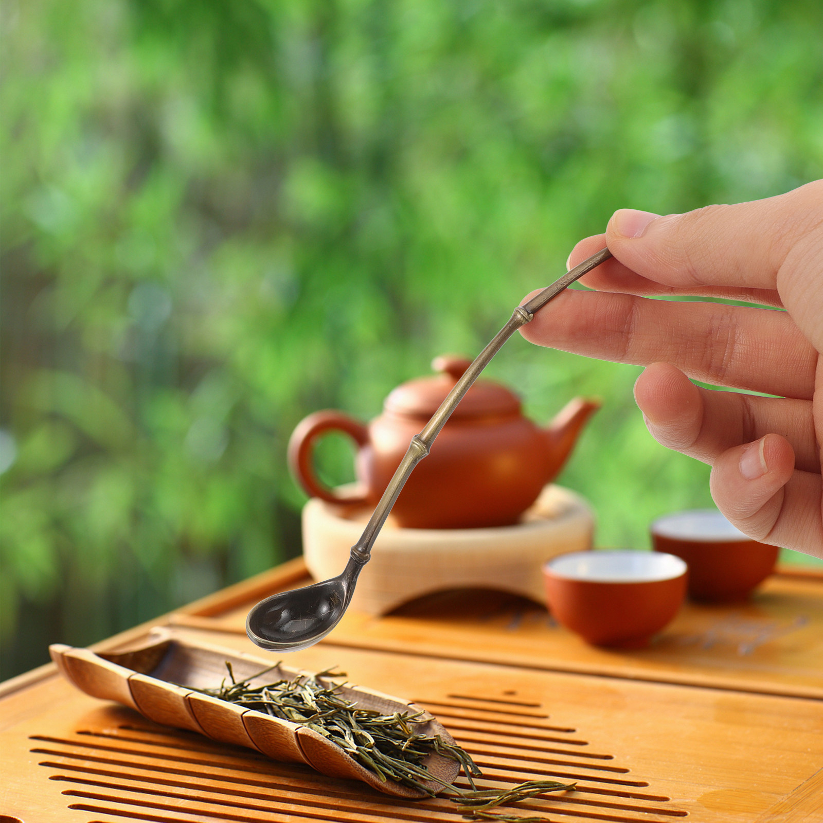 Coffee Tea Bean Leaf - Sturdy Alloy Little Tea Spoon Curved