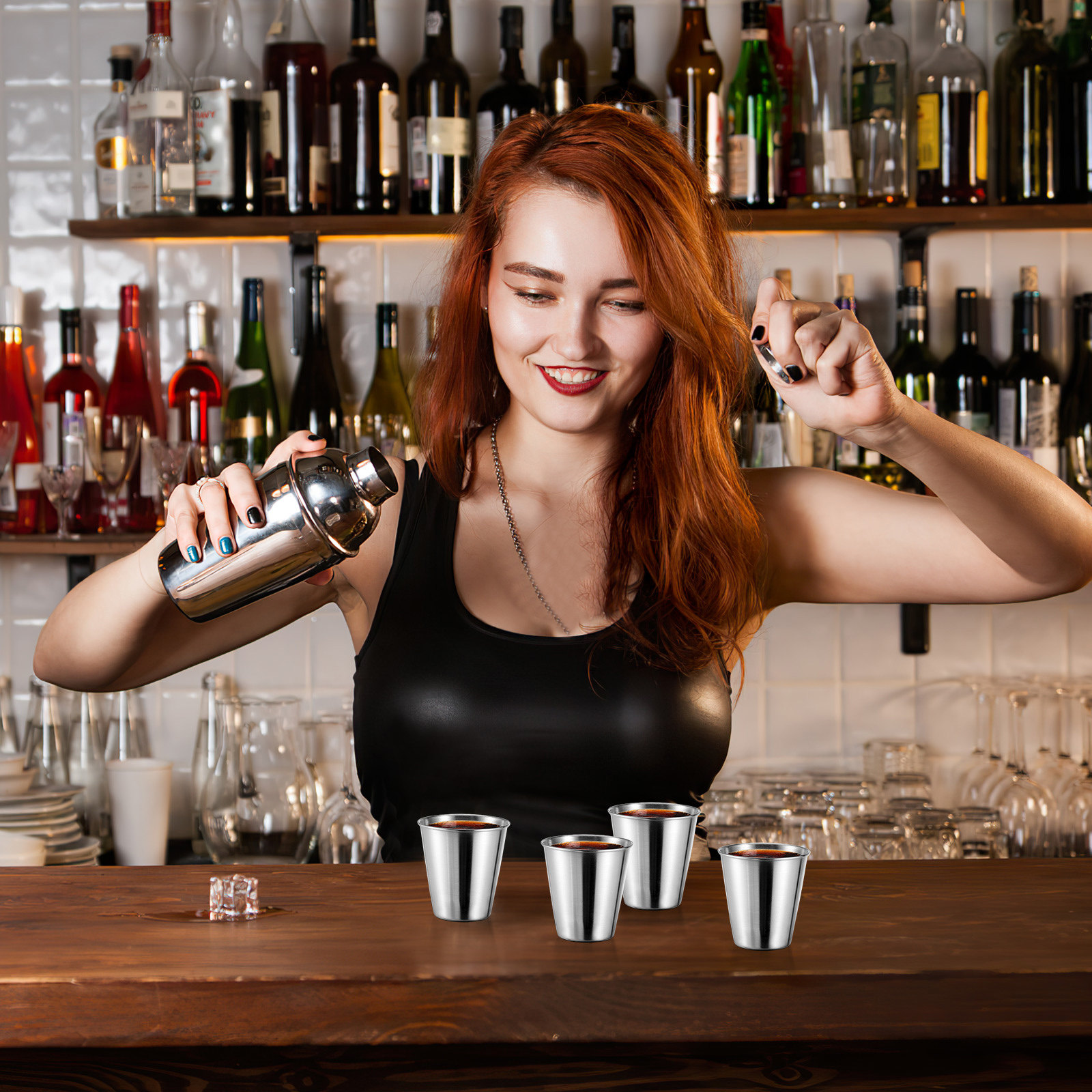 Coffee Tea Vodka - 12Pcs Stainless Steel Shot Cups Anti-Rust