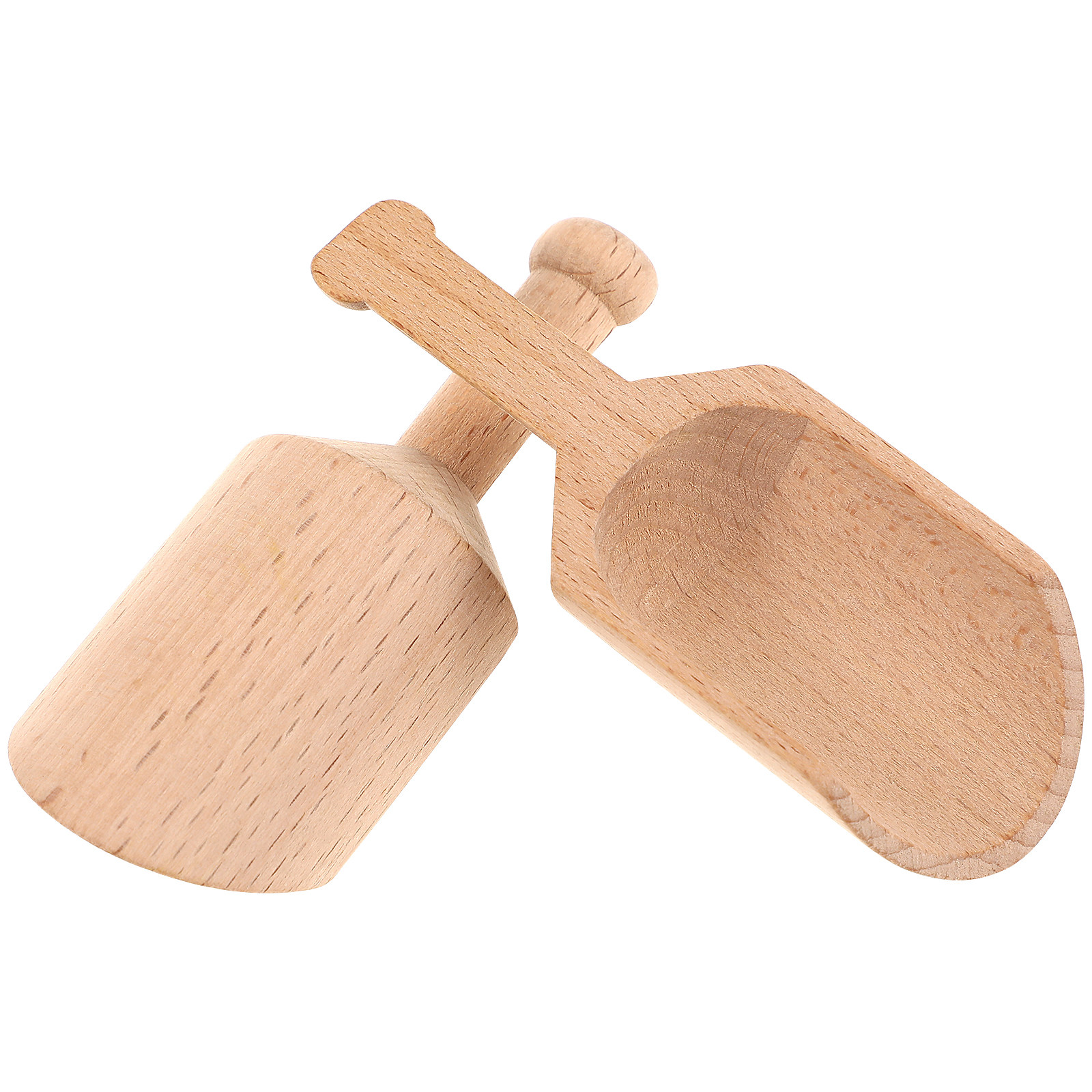 2Pcs Natural Beech Wood Spoons - Coffee Tea Bean Leaf ulasan dan harga