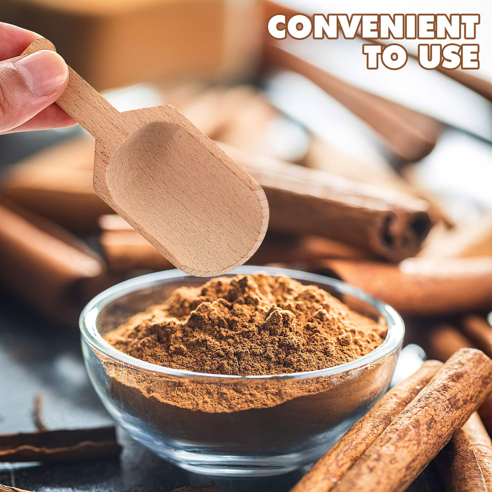 2Pcs Natural Beech Wood Spoons - Coffee Tea Bean Leaf ulasan dan harga