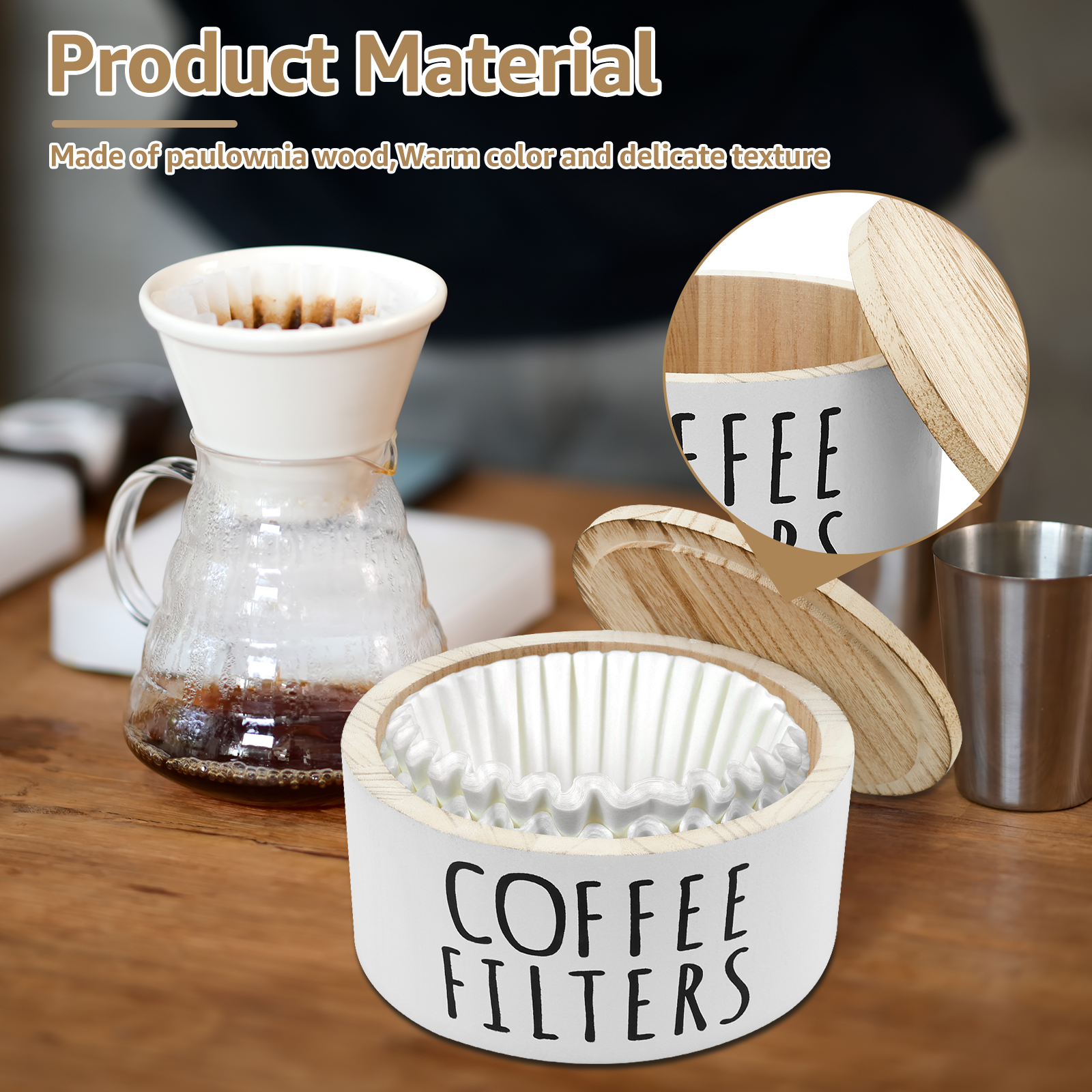 Coffee Filter Holder with Lid  - Coffee Tea Drawer Organizer ulasan dan harga