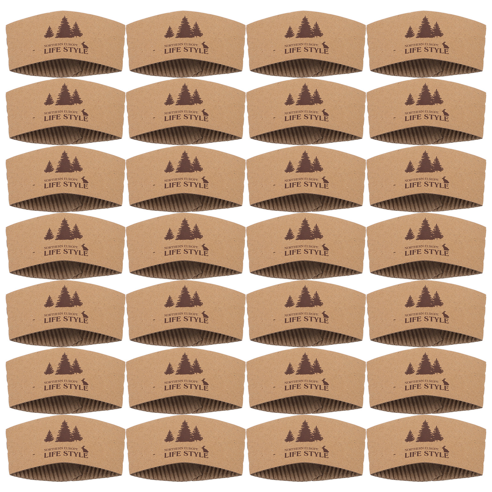 100Pcs Paper Coffee Cup Sleeve - Coffee Tea Paper Cups ulasan dan harga