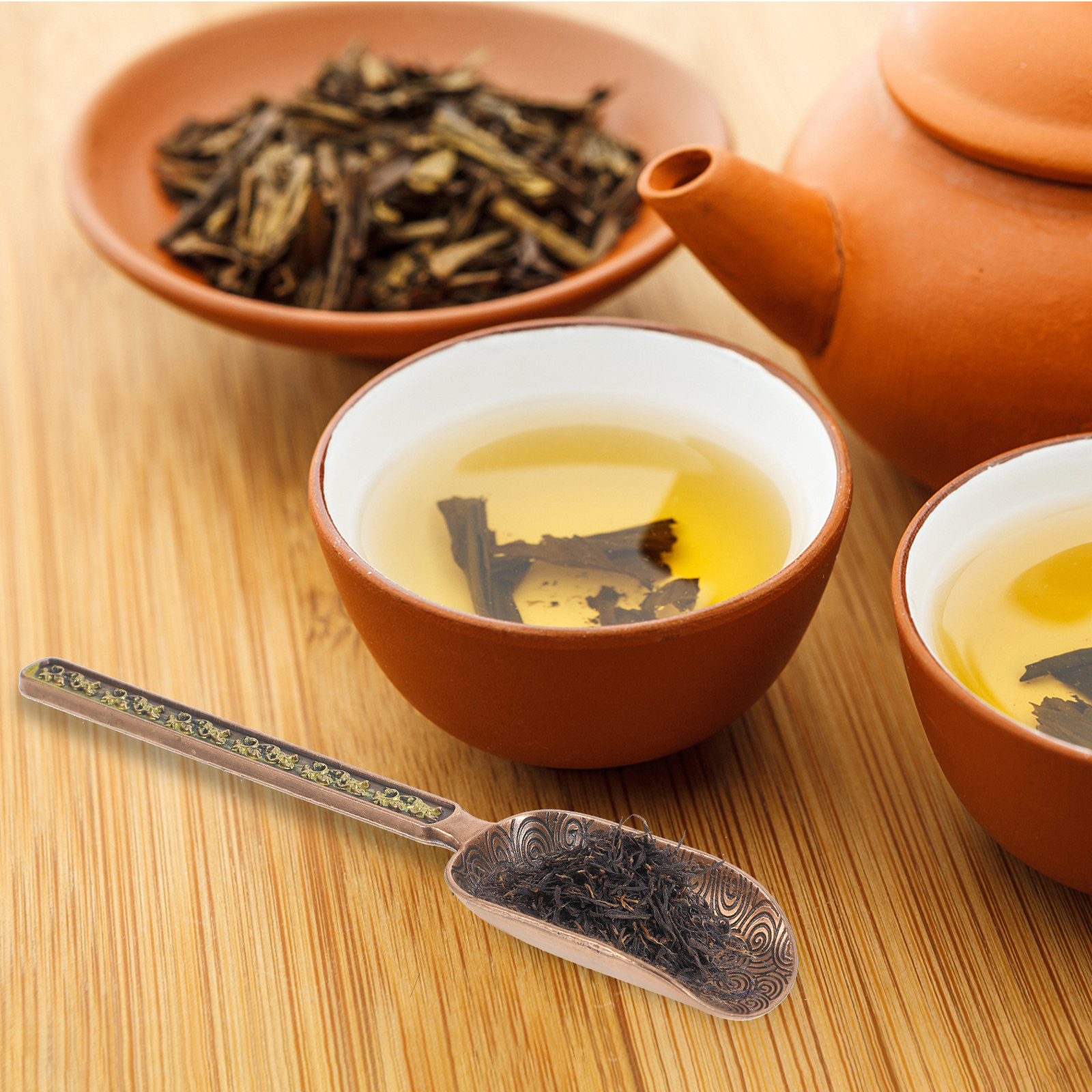 Copper Zinc Retro Style Tea Sc - Coffee Tea Bean Leaf ulasan dan harga
