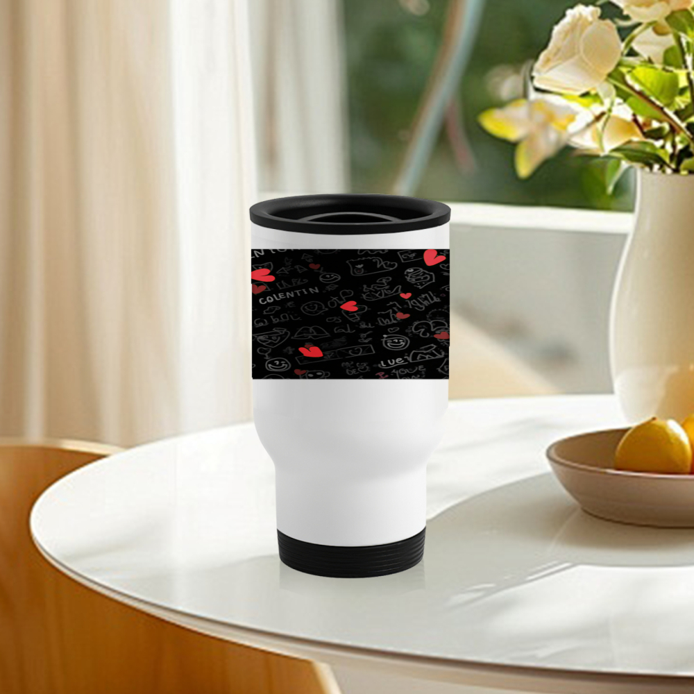 Travel Mug With Chalkboard Des - Coffee Tea Name ulasan dan harga