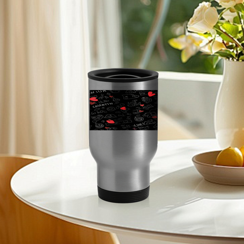 Travel Mug With Chalkboard Des - Coffee Tea Name ulasan dan harga