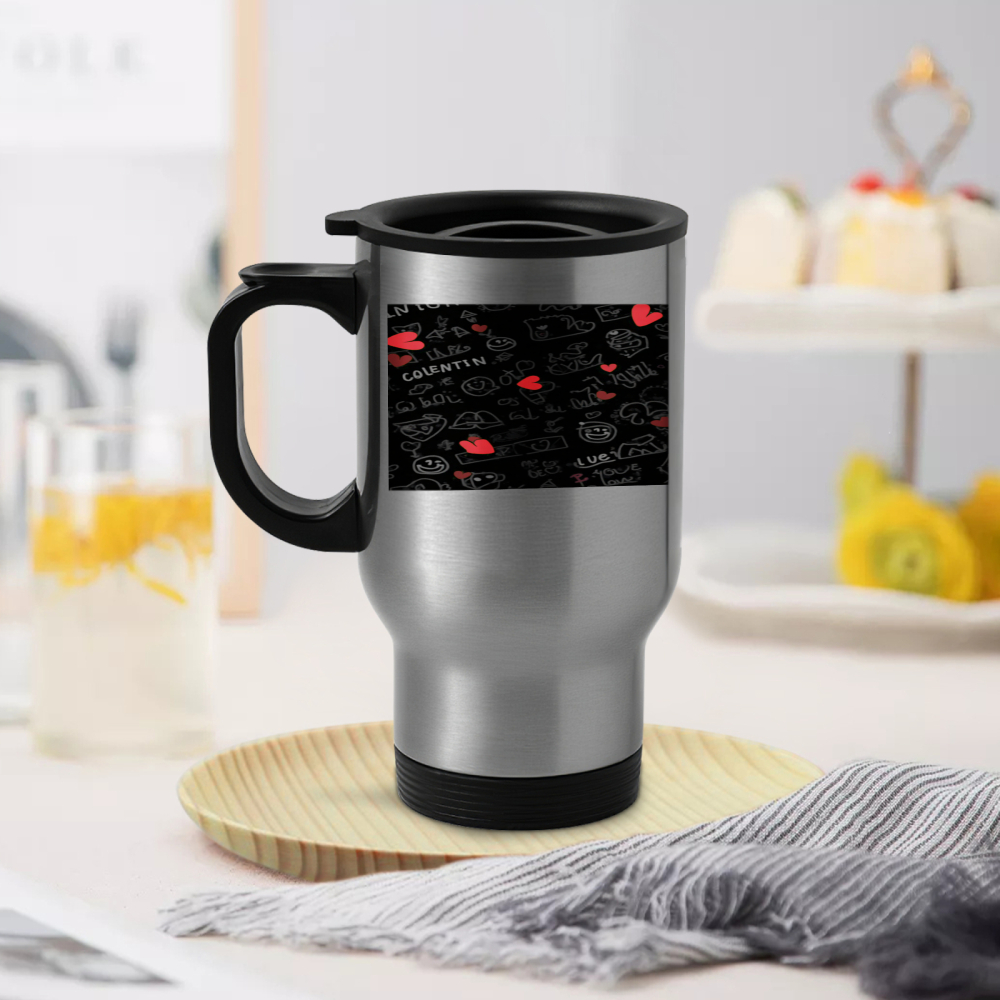 Travel Mug With Chalkboard Des - Coffee Tea Name ulasan dan harga