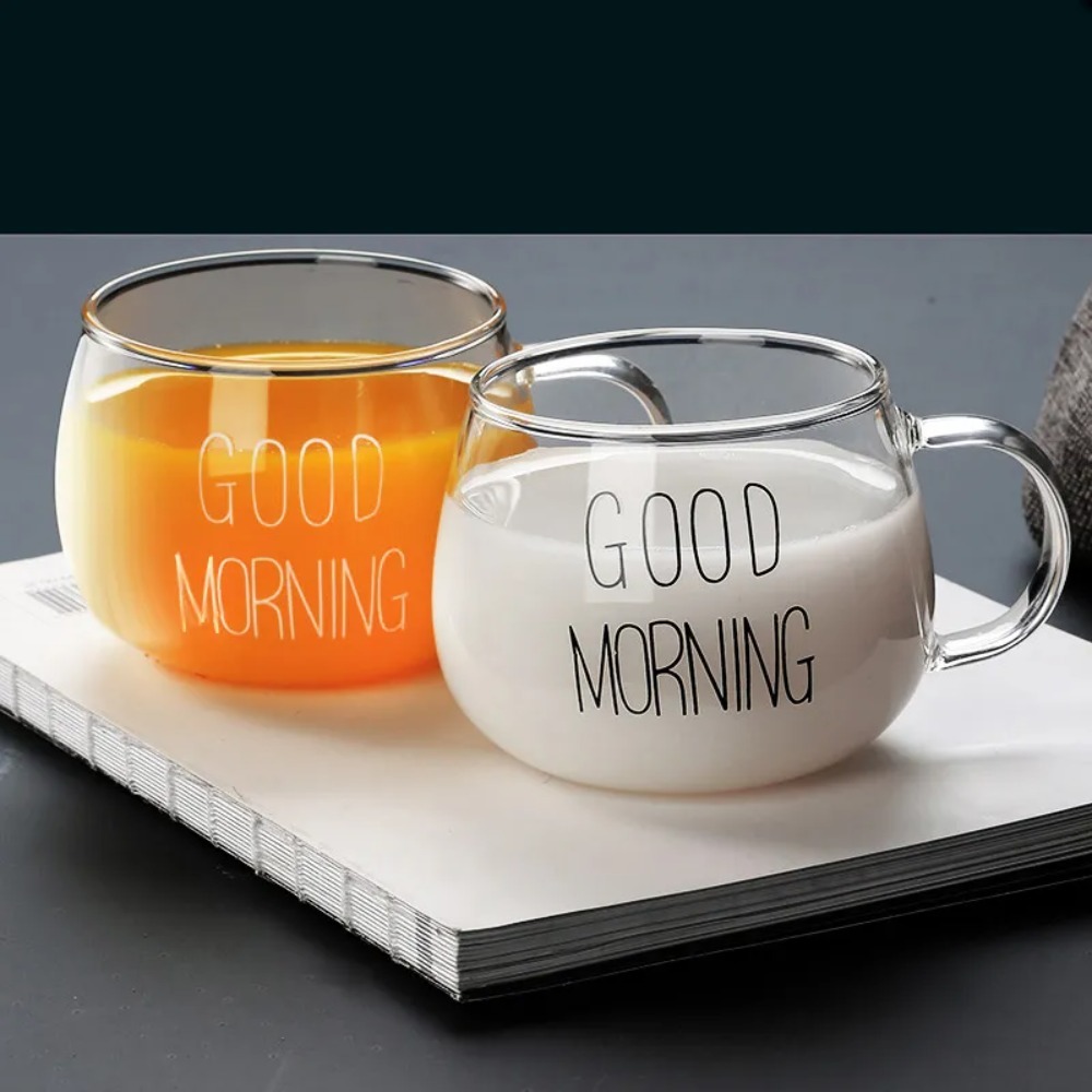 1pc Creative Glass Coffee Tea  - Coffee Tea Name ulasan dan harga