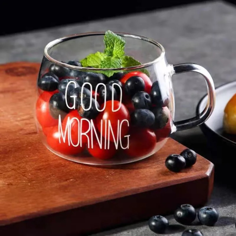 1pc Creative Glass Coffee Tea  - Coffee Tea Name ulasan dan harga