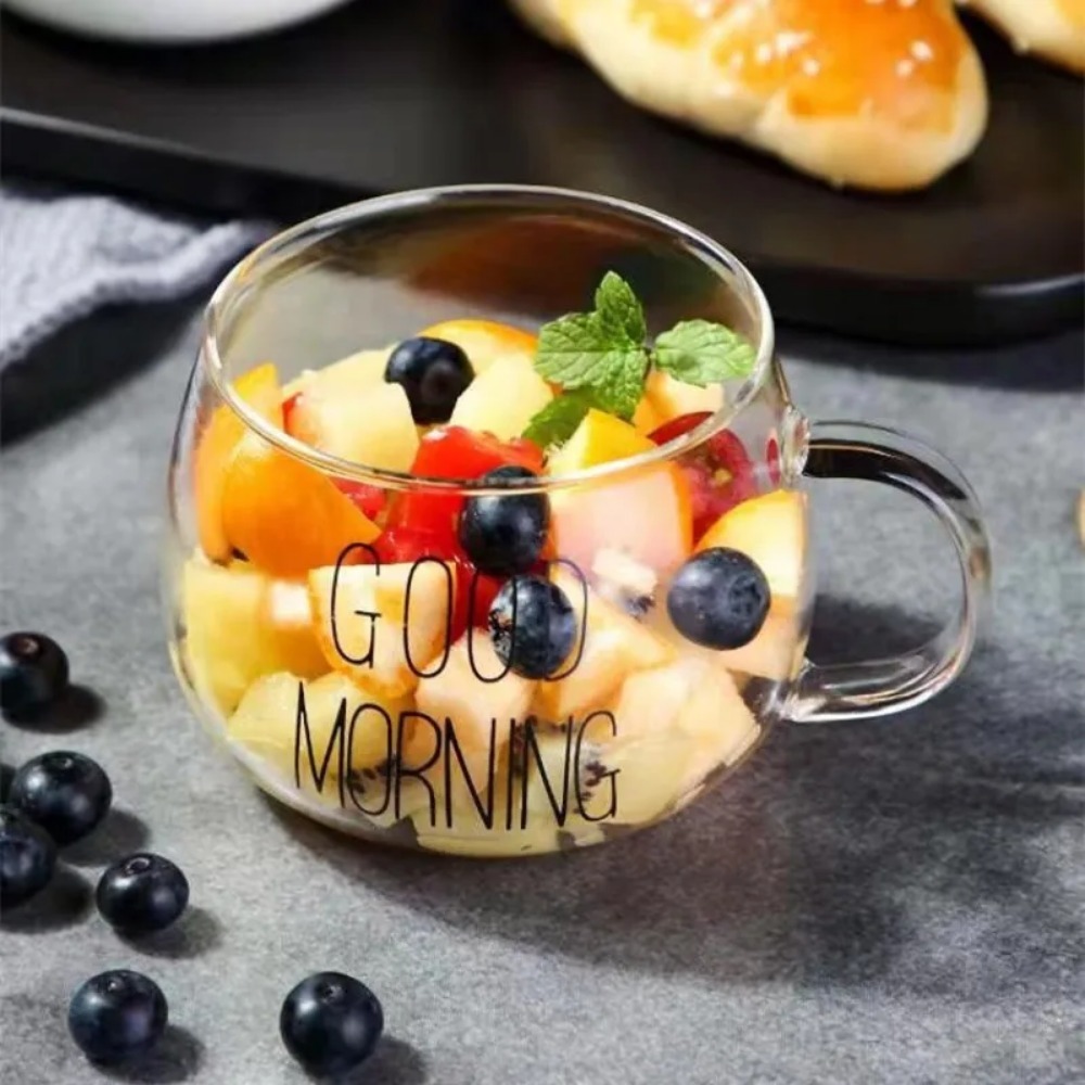 1pc Creative Glass Coffee Tea  - Coffee Tea Name ulasan dan harga