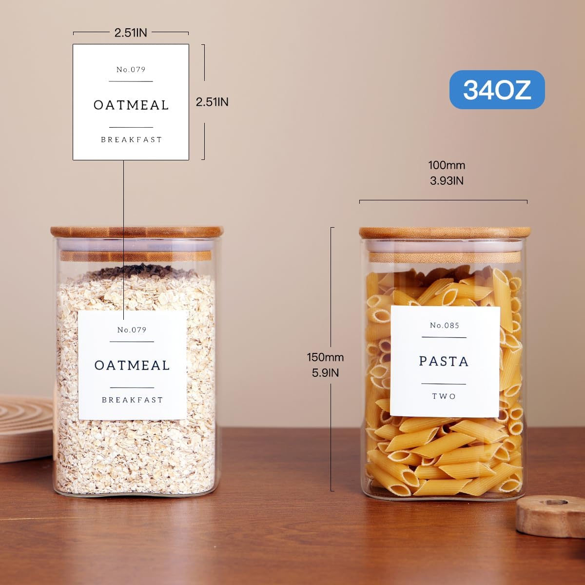 6 Pack Square Kitchen Storage  - Coffee Tea Jars ulasan dan harga