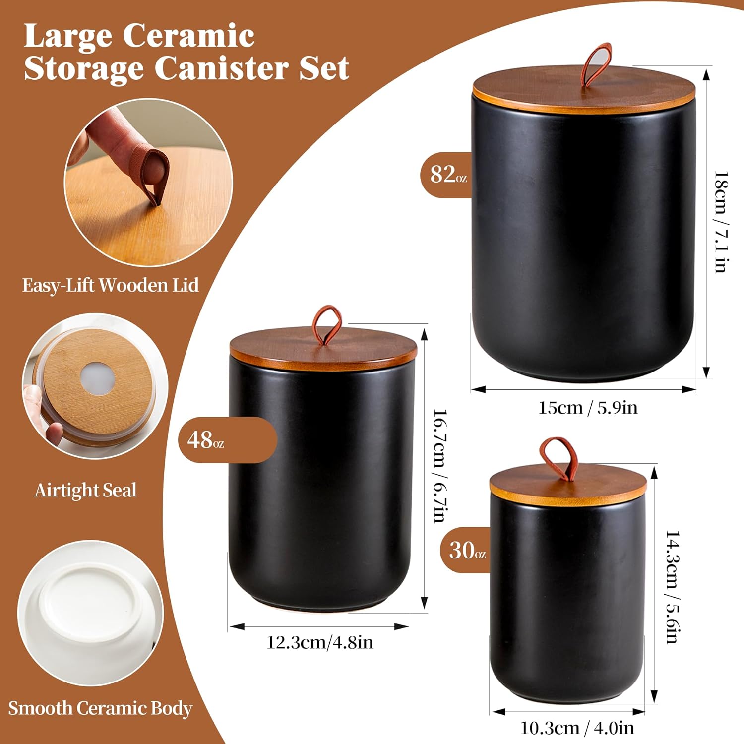 Ceramic Canister Set (30 oz, 4 - Coffee Tea Jars ulasan dan harga