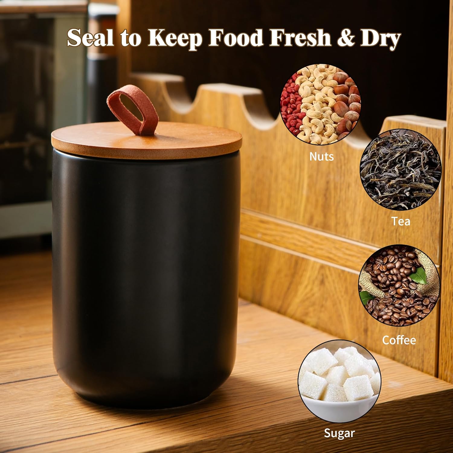 Ceramic Canister Set (30 oz, 4 - Coffee Tea Jars ulasan dan harga