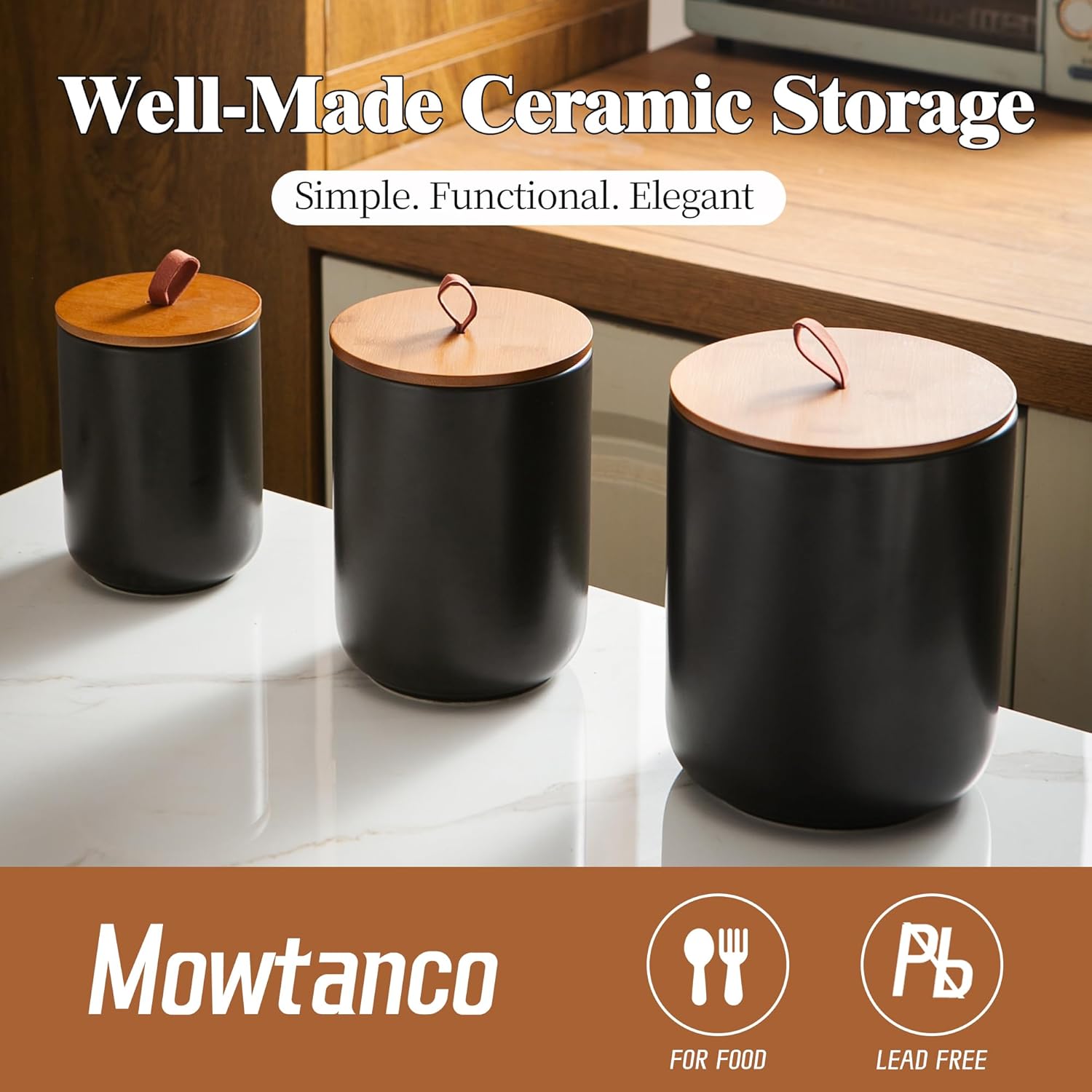 Ceramic Canister Set (30 oz, 4 - Coffee Tea Jars ulasan dan harga