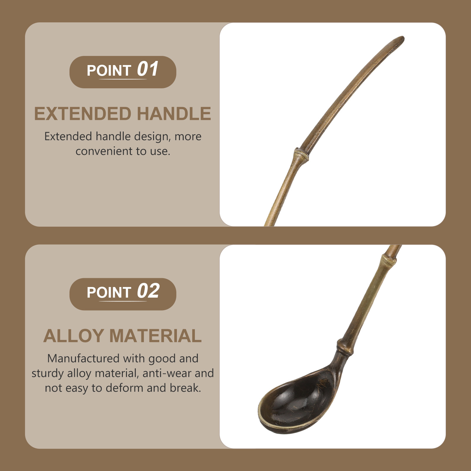 Sturdy Alloy Little Tea Spoon  - Coffee Tea Bean Leaf ulasan dan harga