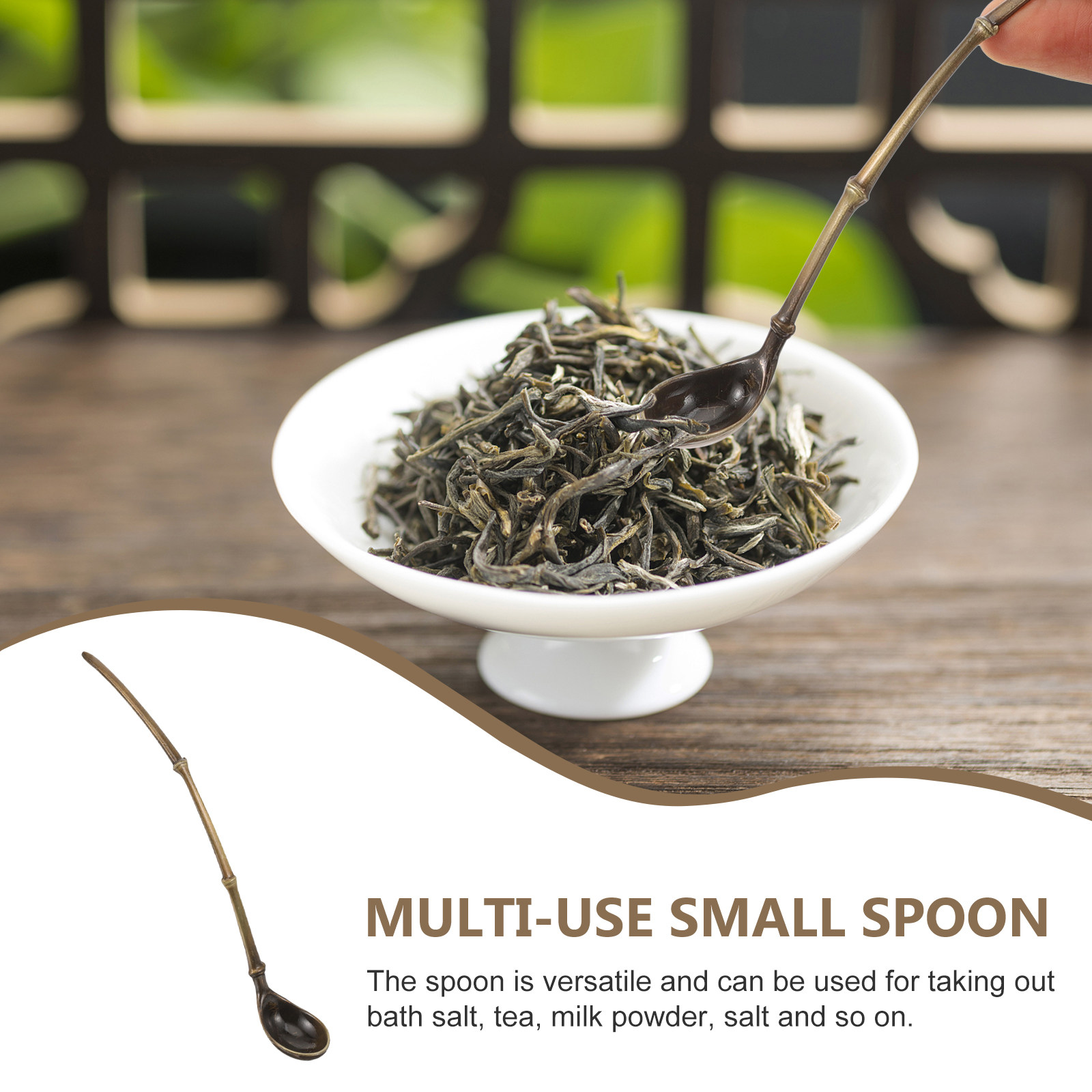 Sturdy Alloy Little Tea Spoon  - Coffee Tea Bean Leaf ulasan dan harga