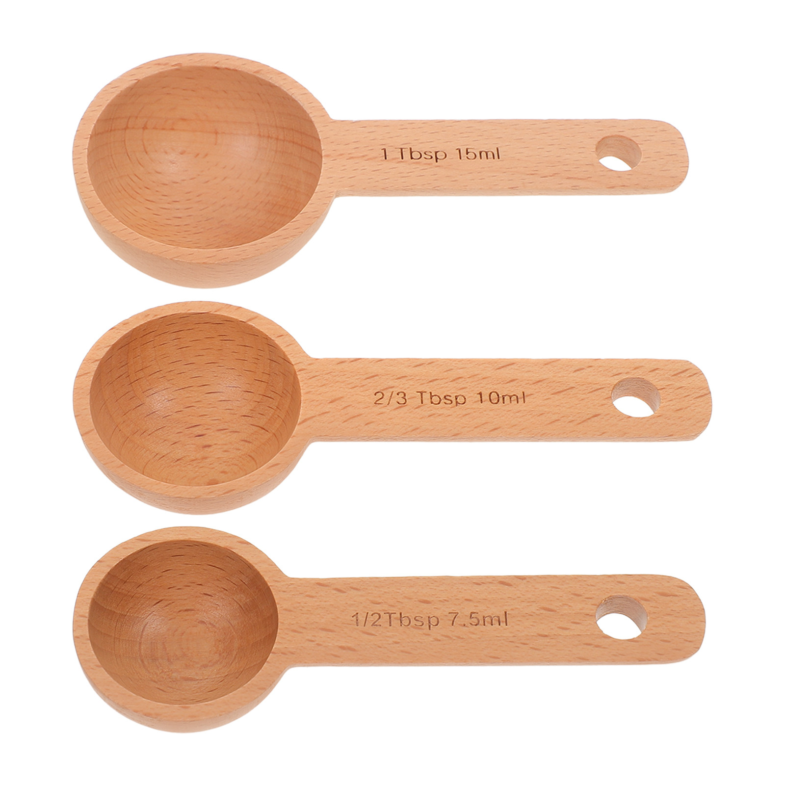 3Pcs Wooden Measuring Spoons S - Coffee Tea Bean Leaf ulasan dan harga