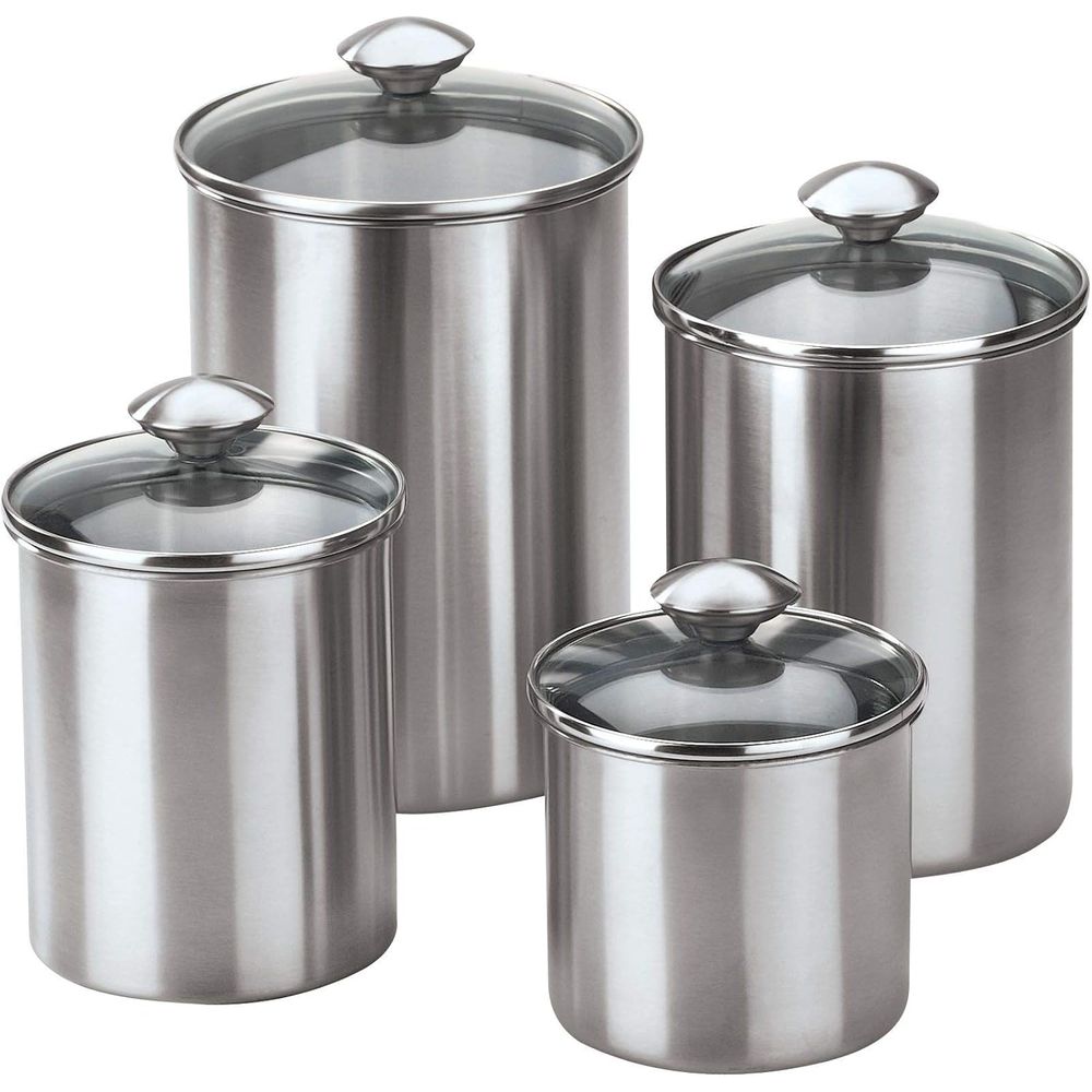 4-Piece Stainless Steel Food S - Coffee Tea Containers ulasan dan harga