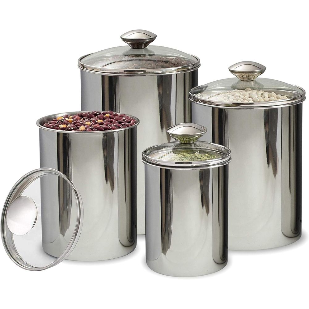 4-Piece Stainless Steel Food S - Coffee Tea Containers ulasan dan harga