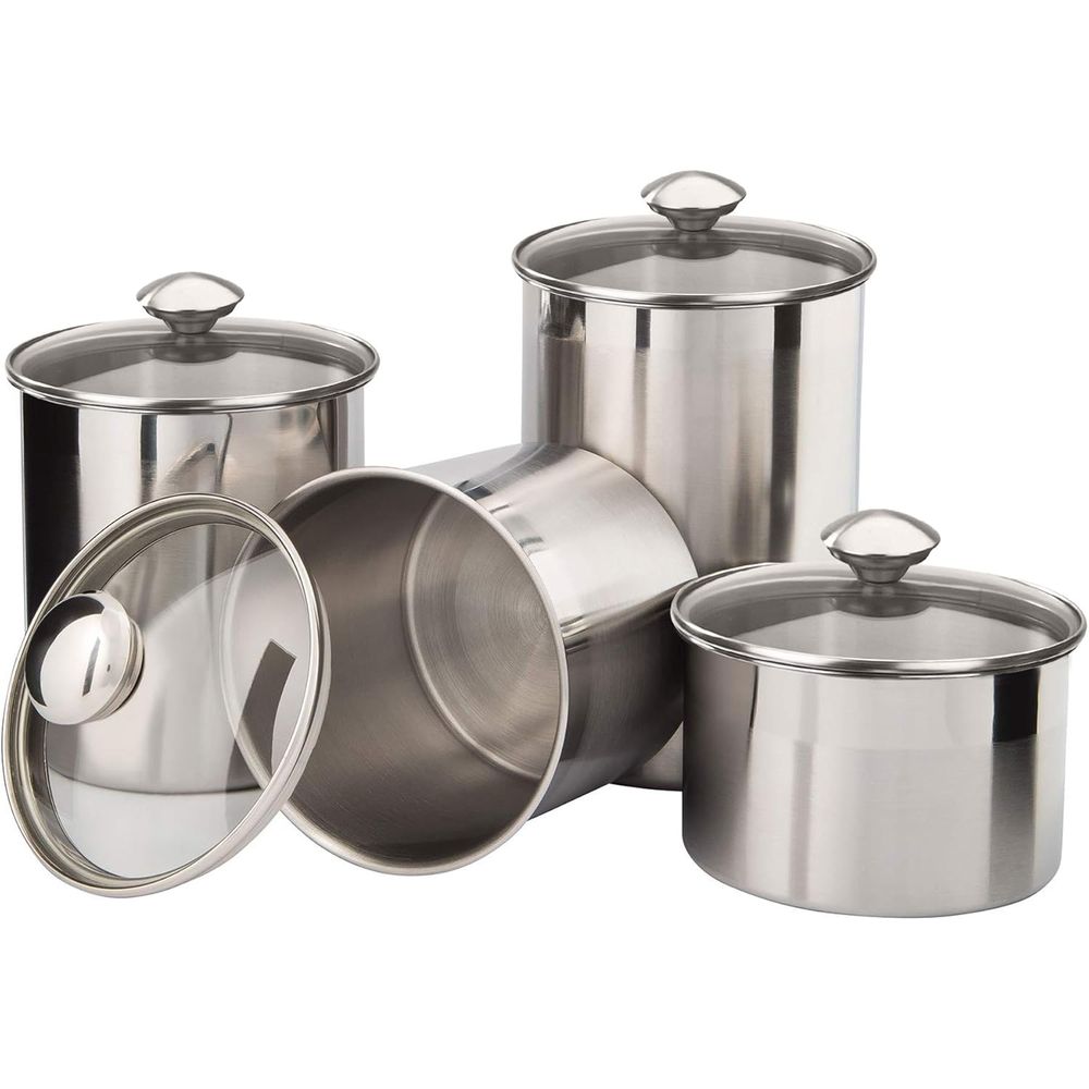 4-Piece Stainless Steel Food S - Coffee Tea Containers ulasan dan harga