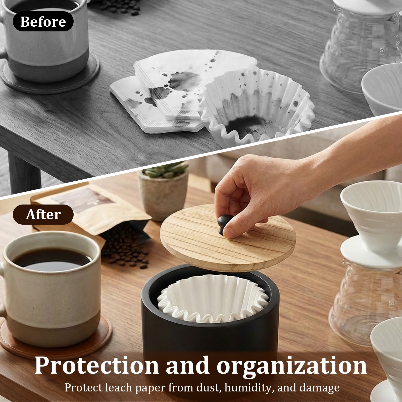 Coffee Filter Holder Wooden Co - Coffee Tea Drawer Organizer ulasan dan harga