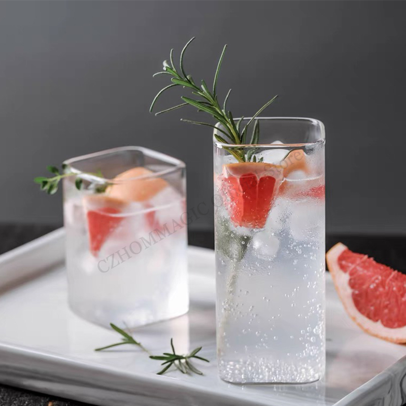 6/4/2/1Pcs Square Glass Cup Co - Water Tea And Coffee ulasan dan harga