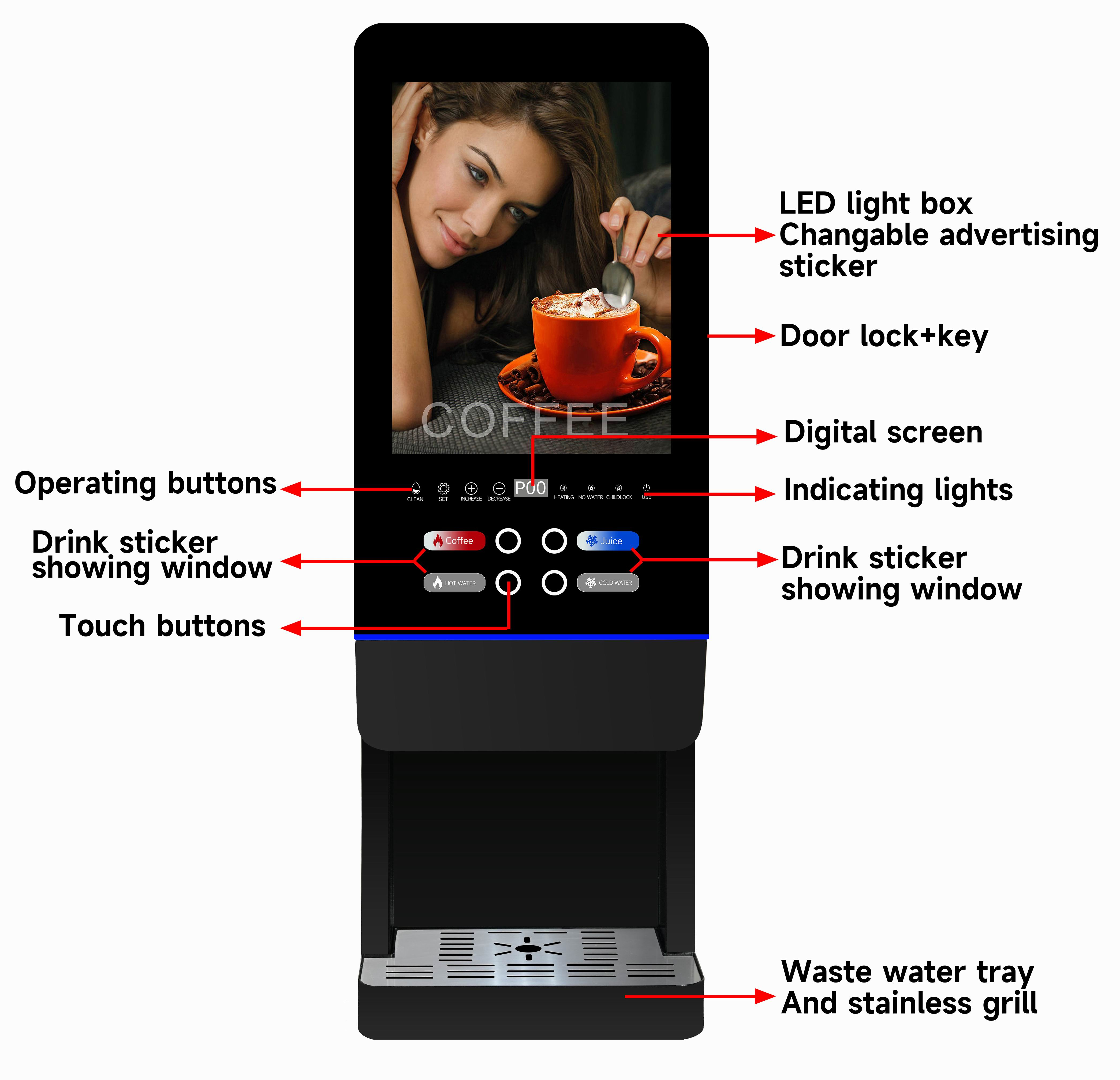 Office milk tea vending machin - Coffee Tea Vending Machine For Office ulasan dan harga