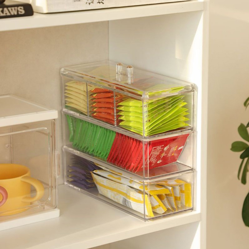 [E] Tea Bag Storage Box Drawer - Coffee Tea Drawer Organizer ulasan dan harga