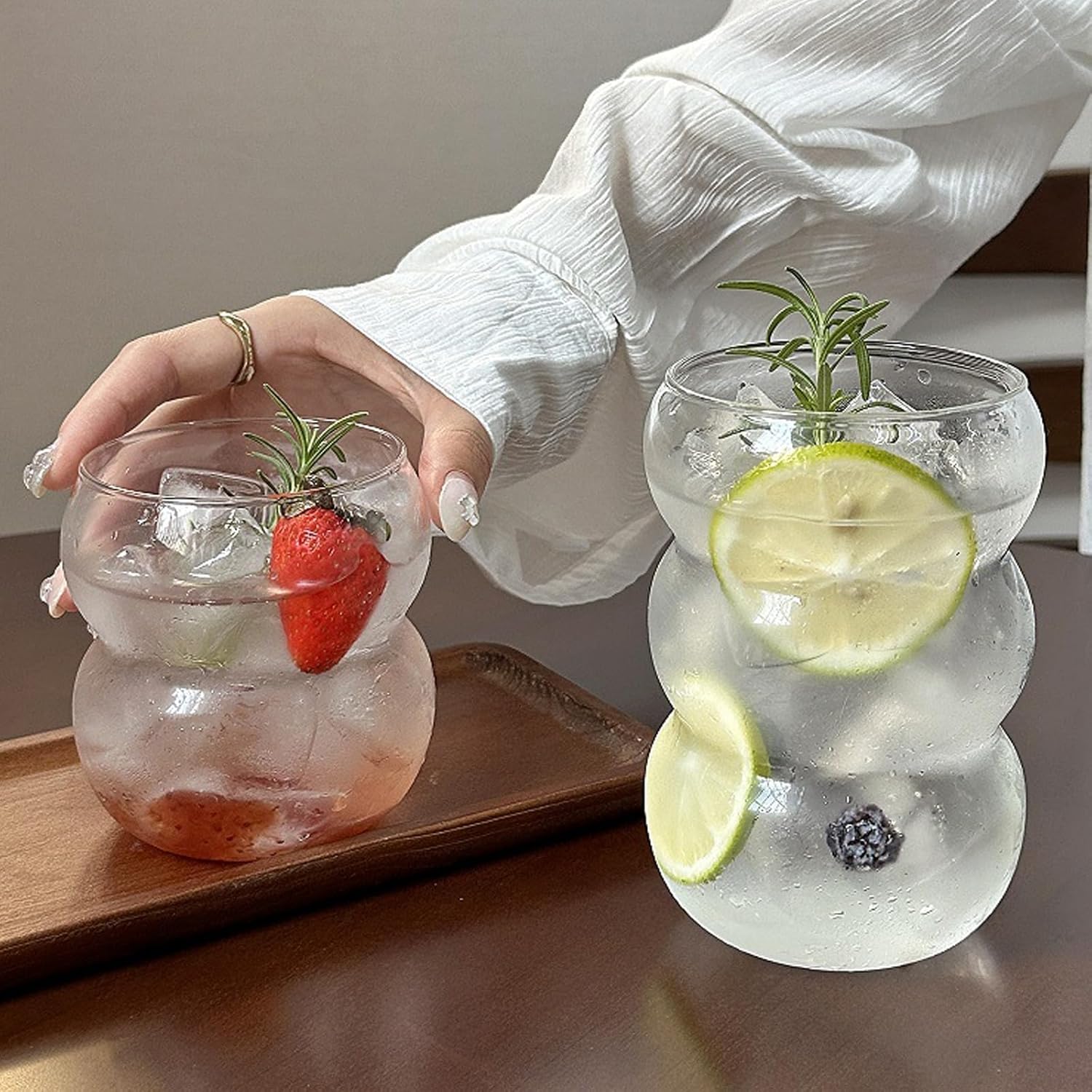 Ribbed Glass Water Tumbler, Wa - Water Tea And Coffee ulasan dan harga