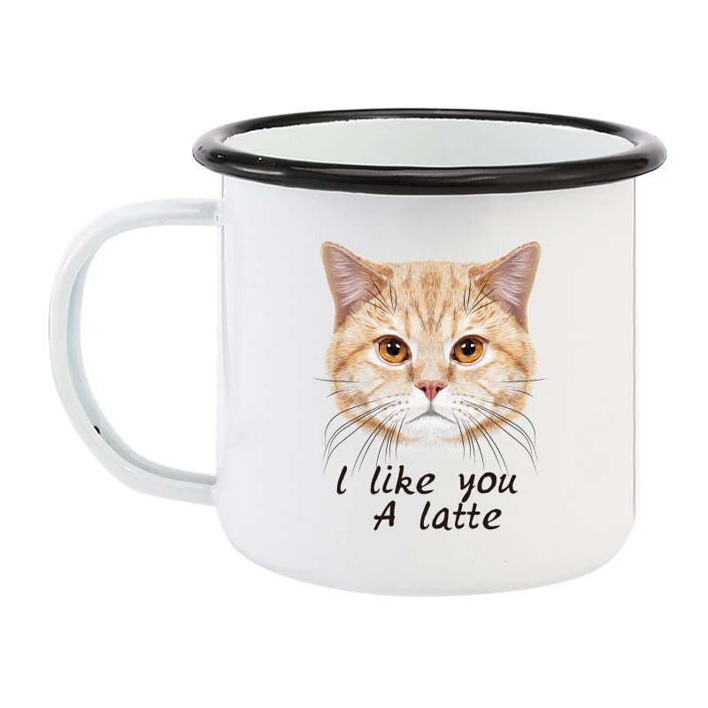 350ML Enamel Coffee Mug DIY LO - Coffee Tea Name ulasan dan harga