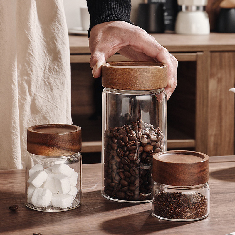Glass Sealed Storage Jar With  - Coffee Tea Containers ulasan dan harga