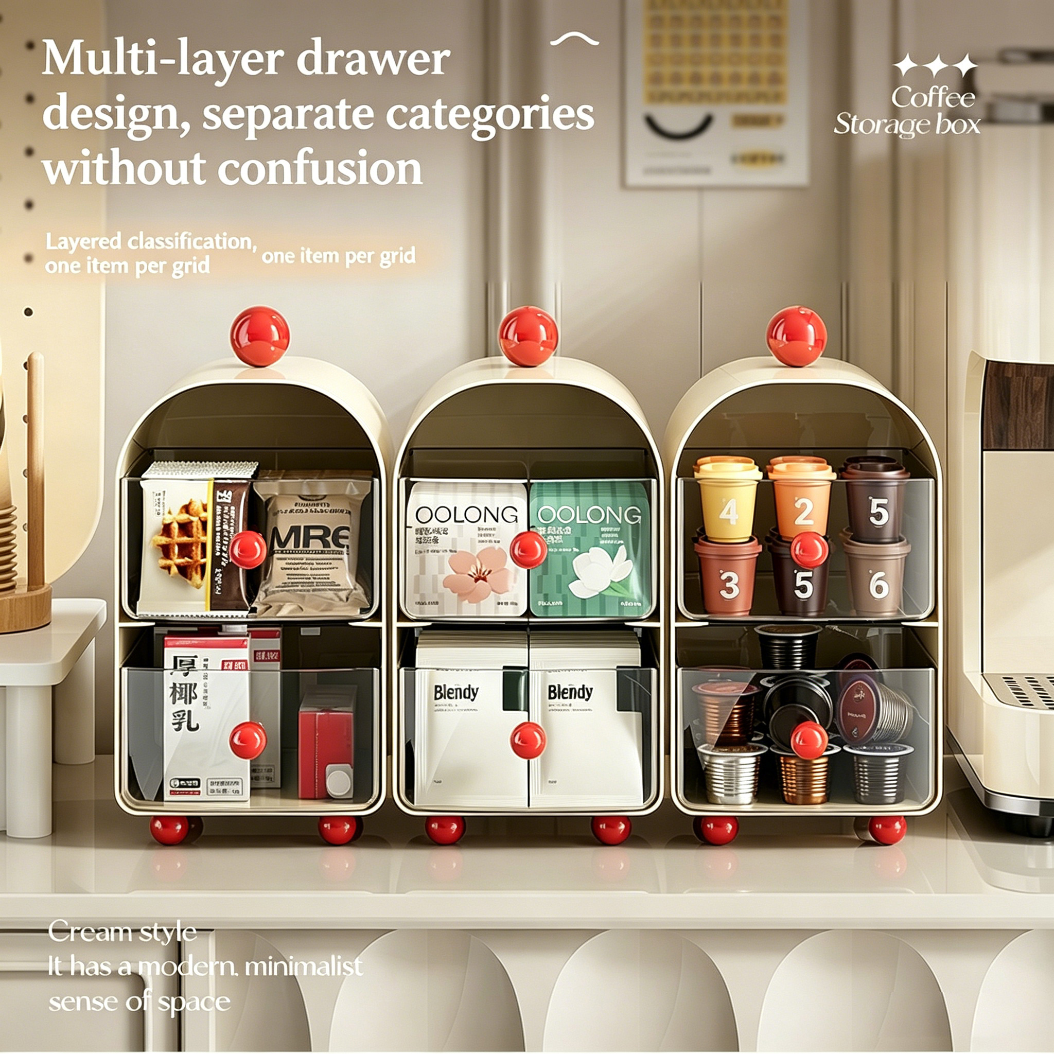 Creamy Coffee Capsule Organize - Coffee Tea Drawer Organizer ulasan dan harga
