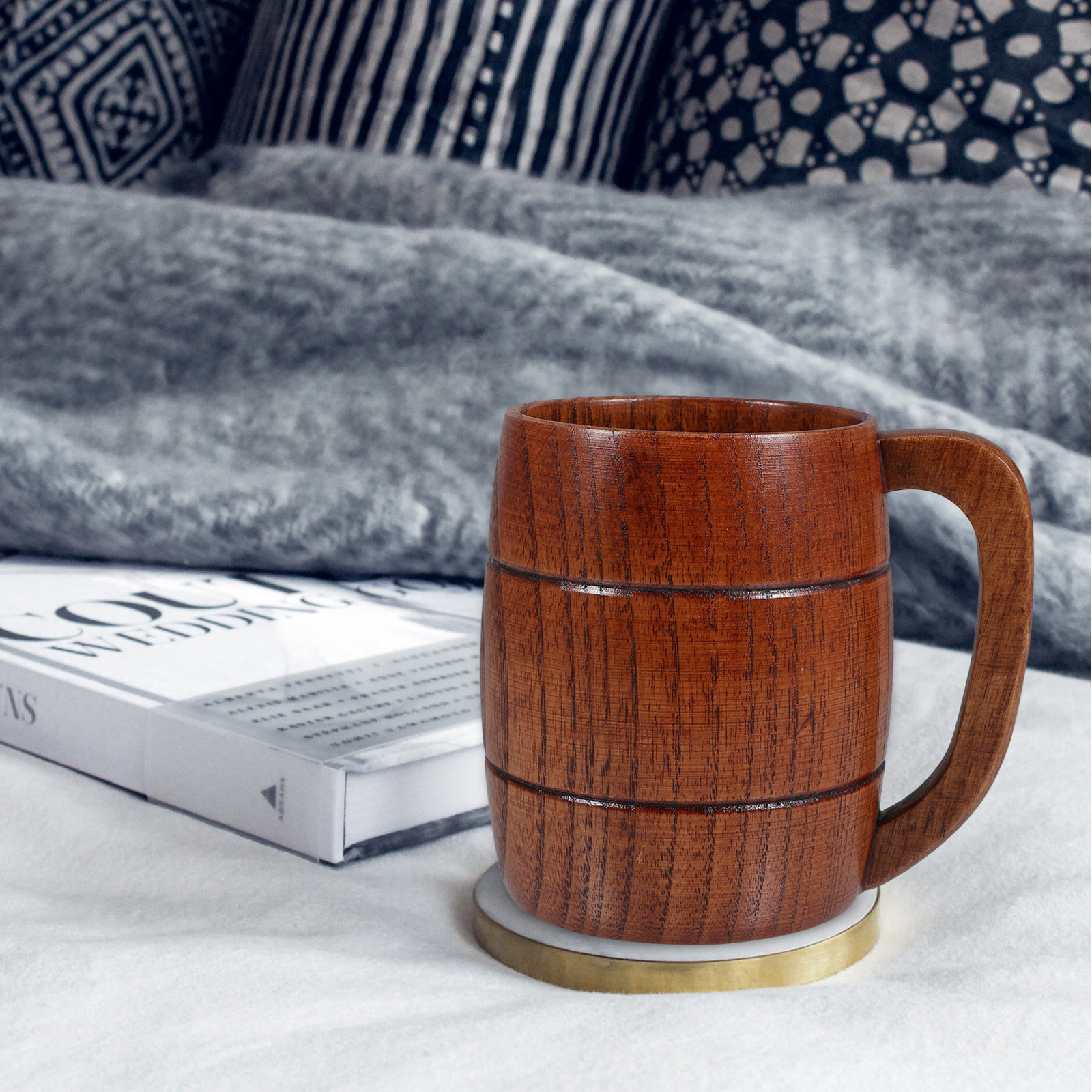 Wooden Beer Coffee Mug Water C - Water Tea And Coffee ulasan dan harga