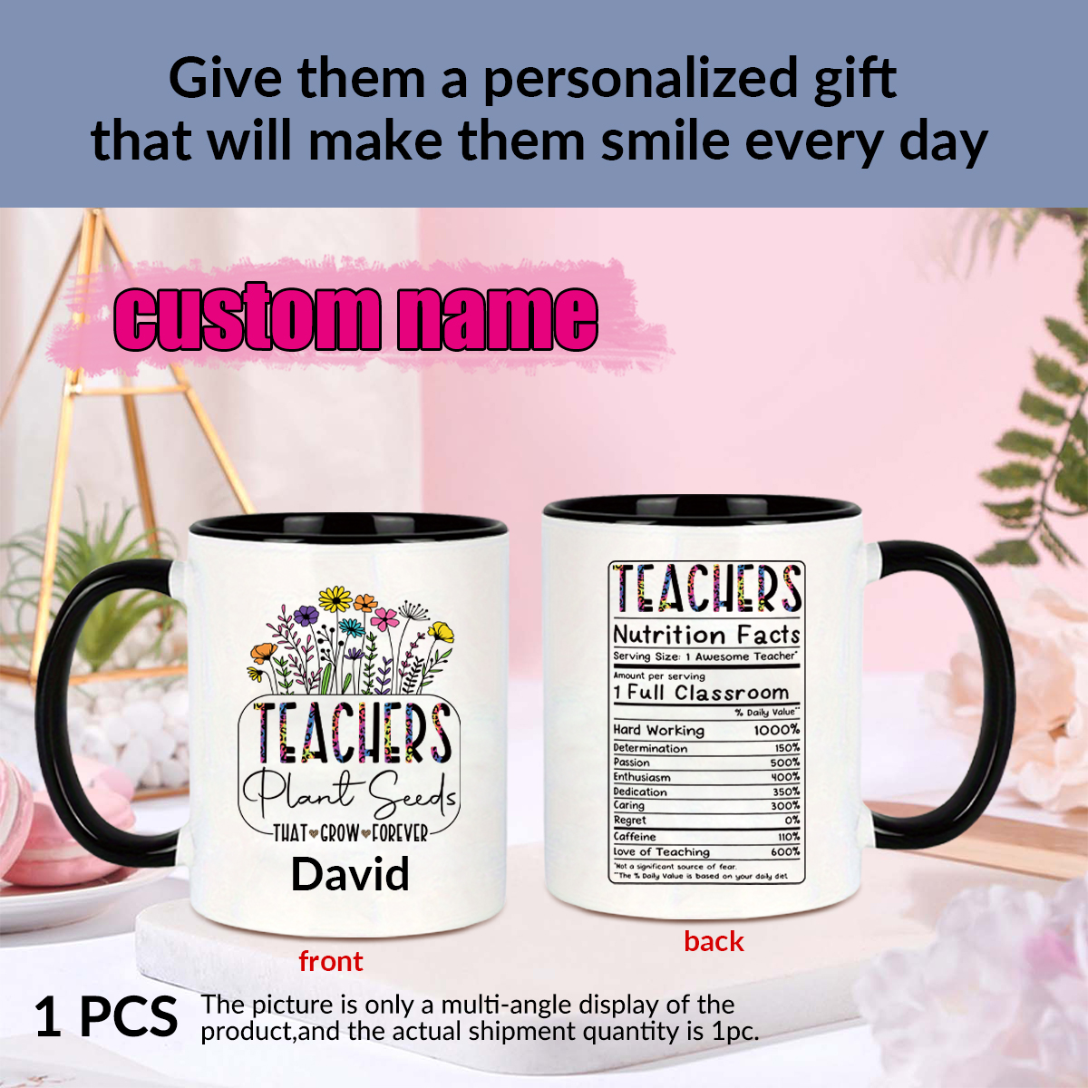1pc Customize Name Personalise - Coffee Tea Name ulasan dan harga